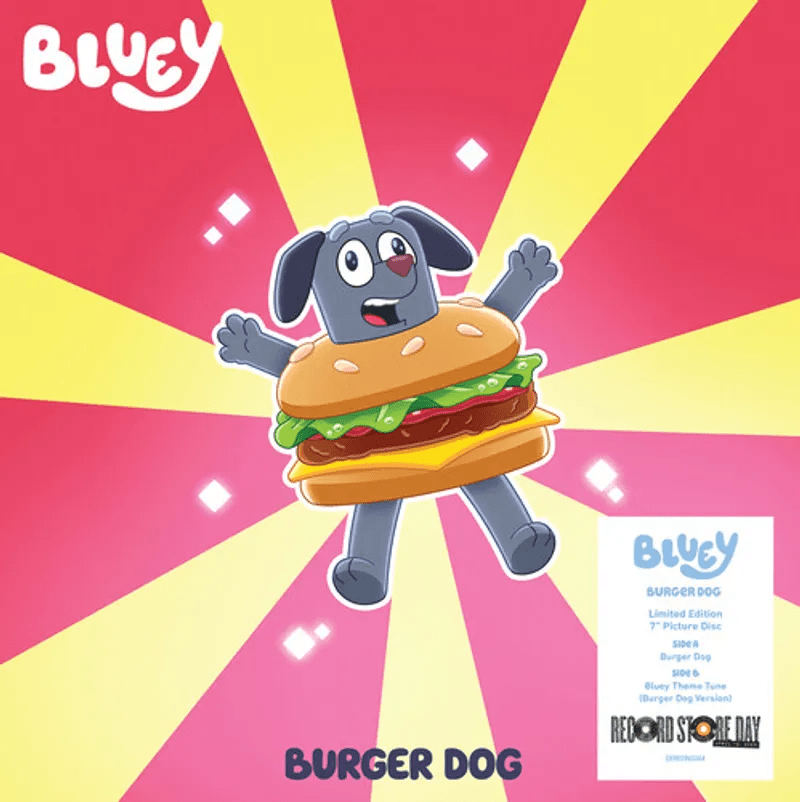 Bluey - Burger Dog / Bluey Theme Tune (Burger Dog Version) - 33RPM