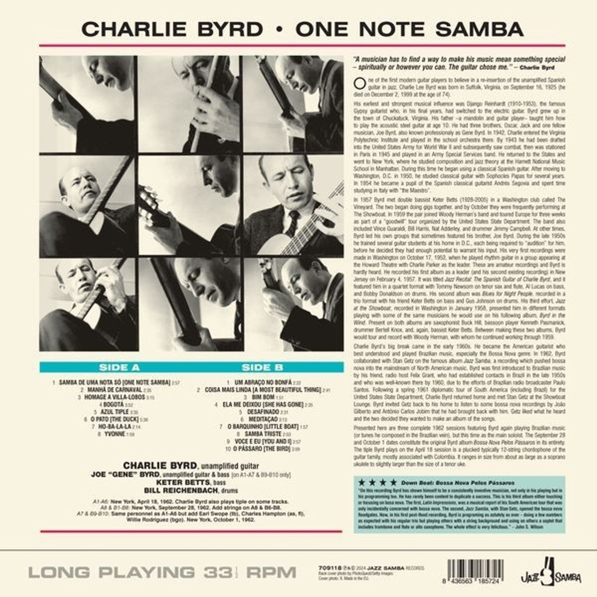 Charlie Byrd - One Note Samba - 33RPM