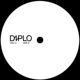 White vinyl record label with black text diplo disc 3 side e on diplo 3 x lp red green blue vinyl trifold sleeve rsd 2026