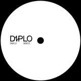 White vinyl record label with black text diplo disc 2 side d on diplo 3 x lp red green blue vinyl in trifold sleeve rsd 2026