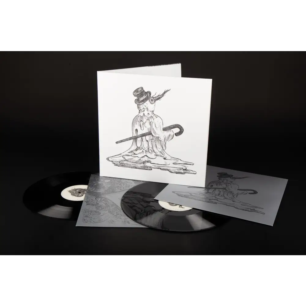 A vinyl record album with a melting snowman illustration.