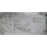 An illustrated album gatefold with handwritten tracklists and credits.