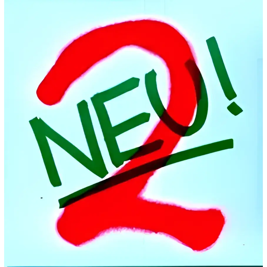 Red number two with green text.