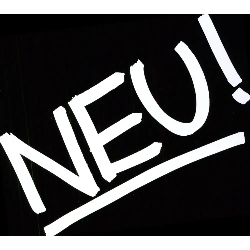 White ’NEU!’ lettering.