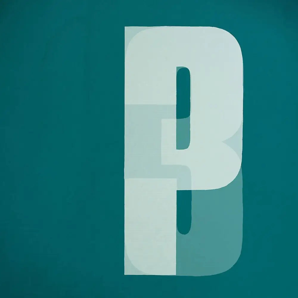 Overlapping letter P design.