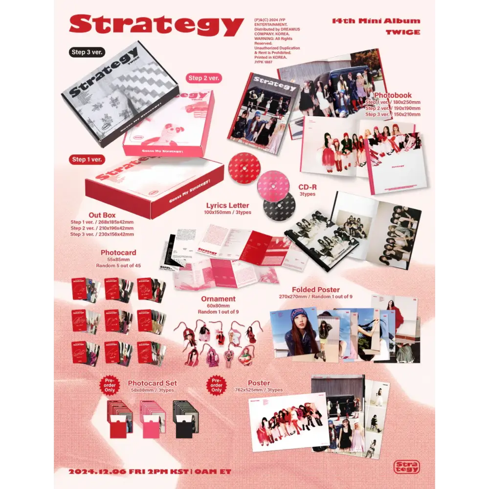 Twice’s ’Strategy’ 14th Mini Album contents.